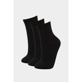 DeFacto Kadın 3'lü Pamuklu Soket Çorap F5600AXNS - 36 - 40 - Siyah-BK27