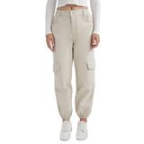 DeFacto Kadın Coool Kargo Jogger Gabardin Pantolon, Bej, 32