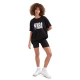 DeFacto Kadın DeFactoFit NBA Boxy Fit Kısa Kollu%100 Pamuk Tişört, Siyah, S