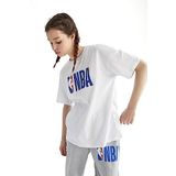 DeFacto Kadın DeFactoFit NBA Oversize Fit Bisiklet Yaka Kısa Kollu%100 Pamuk Tişört, Krem, M