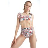 DeFacto Kadın Nefes İstanbul X Defacto Regular Fit Desenli Bikini Altı, Turuncu, X-Small