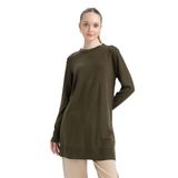 DeFacto Kadın Regular Fit Bisiklet Yaka Tunik, Yeşil, L