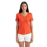 Defacto Kadın Slim Fit Kısa Kollu Tişört, Kırmızı, M