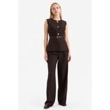 DeFacto Kanvas Pantolon E7238AX/BN473 BROWN, 42, E7238AX26SP, Kahve-BN473, Kadın