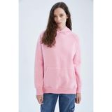 DeFacto Kapüşonlu Basic Kanguru Cepli Sweatshirt, XL, Z9361AZ22AU, Pembe-PN1, kadın