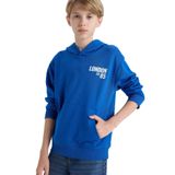 Defacto Kapüşonlu Baskılı İçi Yumuşak Tüylü Okul Sweatshirt Erkek Çocuk, 9-10 Yaş, E9579A825AU, Mavi-BE399, erkek-çocuk, 9/10 Yaş (140cm)