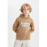 Defacto Kapüşonlu Cepli Baskılı Sweatshirt Erkek Çocuk, 9-10 Yaş, C9806A824WN, Kahve-BN315, erkek-çocuk, 9/10 Yaş (140cm)