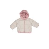 DeFacto Kapüşonlu Fermuarlı Çok Renkli Çıtçıtlı Fermuarlı Şişme Mont Kız Bebek, 12-18 Ay (86cm), Kapüşonlu Fermuarlı Şişme Mont, Ekru, baby-girls