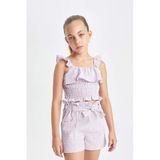 DeFacto Kareli Askılı Bluz Kız Çocuk, 11-12 Yaş, C2300A824SM, Mor-PR310, Kız çocuk