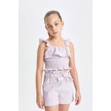 DeFacto Kareli Askılı Bluz Kız Çocuk, 9-10 Yaş, C2300A824SM, Mor-PR310, Kız çocuk