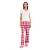 DeFacto Kareli Flanel Pijama Altı, XL, G1723AX26SP, Bordo-BR205, kadın