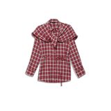 DeFacto Kareli Gofre Dokulu Tesettür Tunik, M, G8348AX26SP, Kırmızı-RD117, Kadın