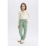 DeFacto Kargo Cepli Beli Paçası Lastikli Jogger Eşofman Altı Kız Çocuk, 13-14 Yaş, D2872A824WN, Yeşil-GN1125, Kız çocuk