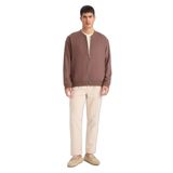 DeFacto Keten Karışımlı Fermuarlı Mont, 2XL, F8521AX26SP, Kahve-BN534, Erkek