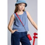 DeFacto Kısa Kollu Bluz Kız Çocuk H1210A826SM - 8 - 9 Yaş - İndigo-IN245