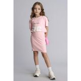 DeFacto Kısa Kollu Fitilli Kaşkorse 2'li Elbise Kız Çocuk D2339A826SM - 13 - 14 Yaş - Pembe-PN69
