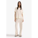 DeFacto Kısa Kollu Pijama Takımı Ekru, M, G3116AX26SP, Ekru-ER98, kadın