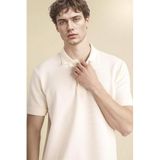 DeFacto Kısa Kollu Polo Yaka Tişört, XL-XXL, F9817AX26SP, Ekru-ER100, Erkek