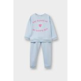 Defacto Kız Bebek 2li Takım Baskılı İçi Yumuşak Tüylü Sweatshirt Eşofman Altı F0548a525wnbe343 Mavi