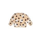 DeFacto Kız Bebek Bisiklet Yaka Kalp Desenli İçi Yumuşak Tüylü Welsoft Pelüş Sweatshirt D6196A5NS 24-36 Ay