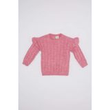 DeFacto Kız Bebek Bisiklet Yaka Triko Kazak, 12-18 AY, C8314A524WN, Pembe-BR105, Bebek-Kızlar