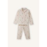 DeFacto Kız Bebek Desenli 2'li Pijama Takımı, 18-24 AY, G8652A526SP, Ekru-ER134, Bebek-Kızlar
