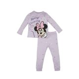 DeFacto Kız Bebek Disney Mickey & Minnie Uzun Kollu Üst Uzun Alt Penye Pijama Takımı Mor 12-18 Ay