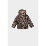 DeFacto Kız Bebek Kapüşonlu Leopar Desenli Fermuarlı Pelüş Mont E7993A525AU