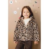 Defacto Kız Bebek Kapüşonlu Leopar Desenli Fermuarlı Pelüş Mont E7993a525aubg744 Bej