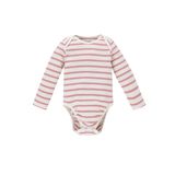 DeFacto Kız Bebek Kız Bebek Yeni Doğan Zarf Yaka Çizgili Fitilli Kaşkorse Uzun Kollu Çıtçıtlı Body, Pembe, 18-24 M