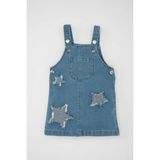 DeFacto Kız Bebek Kolsuz Jean Elbise Yırtık Detaylı Mavi Renk ile Modern Stil Sunuyor B8219A524SM - Mavi-BE394 - 18 - 24 Ay