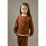 Defacto Kız Bebek Oversize Geniş Kalıp Bisiklet Yaka Çiçekli Uzun Kollu Tişört G6839a525cwbn176 Kahve-bn176