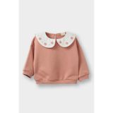 DeFacto Kız Bebek Oversize Geniş Kalıp Büyük Yaka Çiçekli İçi Yumuşak Tüylü Sweatshirt G6838A525CW
