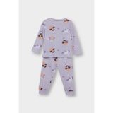 DeFacto Kız Bebek Pijama Takımı Desenli Uzun Kollu Üst Uzun Alt F0636A525AU - Lila - Dropsuz - 4 - 5 Yaş