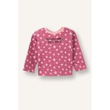 DeFacto Kız Bebek Regular Fit Bisiklet Yaka Çiçekli Penye Uzun Kollu Tişört, 9-12 Ay, G9383A526SP, Bordo-BR123, Kız bebek
