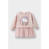 DeFacto Kız Bebek Unicorn Baskılı Uzun Kollu Tül Elbise F7092A525AU