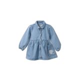 DeFacto Kız Bebek Uzun Kollu Jean Elbise, 5-6 Yaş, H0372A526SM, Mavi-NM39, Bebek-Kızlar