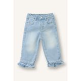 DeFacto Kız Bebek Wide Leg Pamuklu Pantolon Fırfır Detaylı, 4-5 Yaş, G8468A526SP, Mavi-NM28, Kız bebek