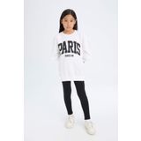 DeFacto Kız Çocuk 2'li Takım Baskılı Sweatshirt Uzun Tayt D6453A8NS