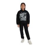 Defacto Kız Çocuk 2'li Takım Kapüşonlu Baskılı Sweatshirt Beli Lastikli Jogger Alt