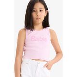 DeFacto Kız Çocuk Barbie Bisiklet Yaka Atlet E6521A825HS - Pembe-PN614 - 8 - 9 Yaş