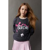 DeFacto Kız Çocuk Barbie Relax Fit Bisiklet Yaka Sweatshirt D8831A825SP - 8 - 9 Yaş - Antrasit-AR126