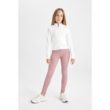 DeFacto Kız Çocuk Basic Düz Standart Boy Cepli Tayt C9638A824AU - 13 - 14 Yaş - Pembe-PN429