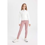 Defacto Kız Çocuk Basic Düz Standart Boy Cepli Tayt C9638A824AUPN429 Pembe