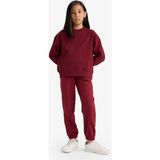 DeFacto Kız Çocuk Beli Lastikli Basic Düz Okul Jogger Eşofman Altı X9036A625AU - 5 - 6 Yaş - Bordo-BR281