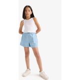 DeFacto Kız Çocuk Beli Lastikli Jean Şort B6386A825SM - Mavi-NM39 - 5 - 6 Yaş