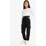DeFacto Kız Çocuk Beli Lastikli Kargo Jogger Eşofman Altı E6928A825AU - Dropsuz - Black - 8 - 9 Yaş