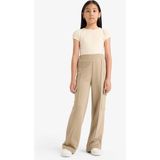 DeFacto Kız Çocuk Beli Lastikli Wide Leg Kargo Eşofman Altı E6930A825AU - 13 - 14 Yaş - Bej-BG403