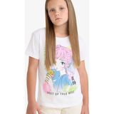 DeFacto Kız Çocuk Bisiklet Yaka Anime Baskılı Kısa Kollu Tişört E0350A825SM - Beyaz-WT34 - Dropsuz - 8 - 9 Yaş