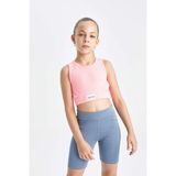 DeFacto Kız Çocuk Bisiklet Yaka Atlet C9643A824HS - Pembe-PN49 - 9 - 10 Yaş